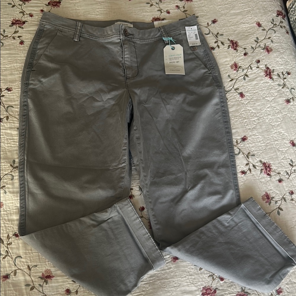 NWT⭐️MAURICES Slouchy Chino Gray Ankle Pants with Rolled Cuff🌻Size 9/10